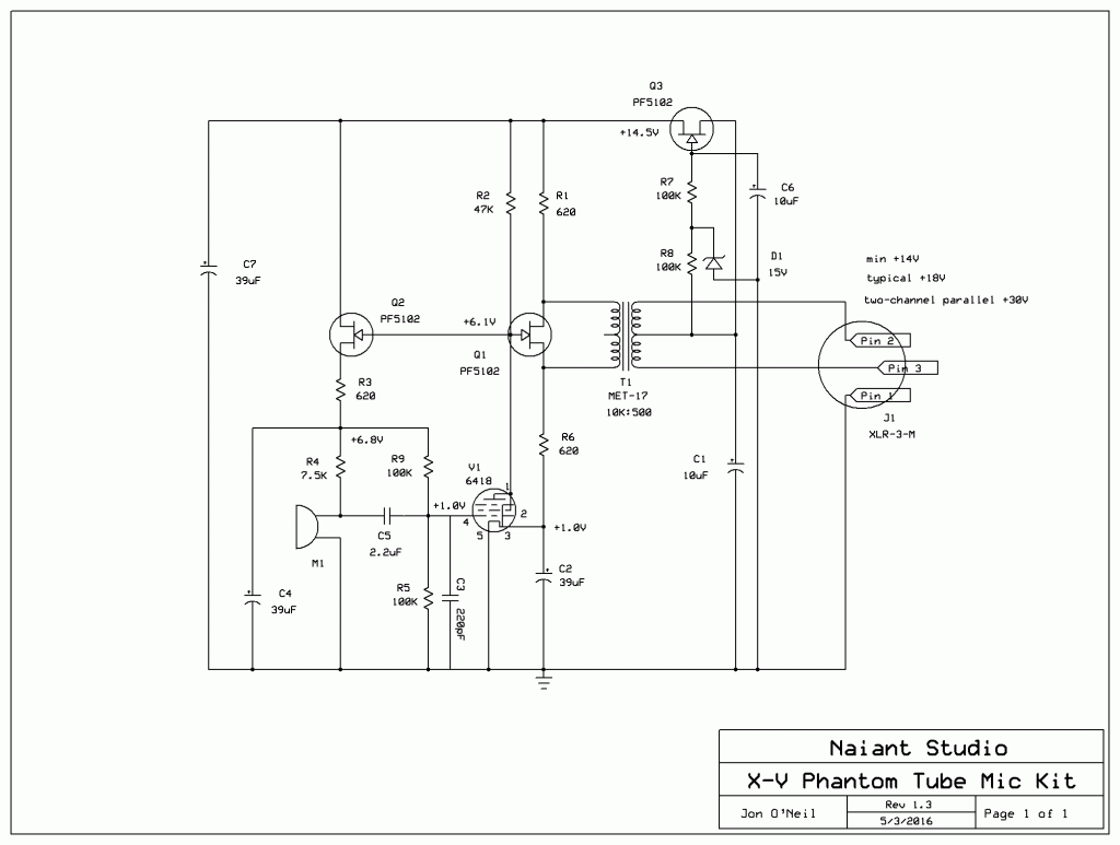 X-V tube kit microphone schematic